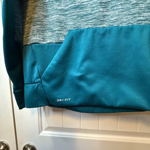 Kids Nike Dri-FIT Hoodie Pullover Athletic Sweatshirt Teal Orange Logo Trendy # - Picture 7 of 11